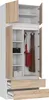 Kleiderschrank AKORD S90 mit Aufsatz Weiß 90 cm 2 Türen 2 Produktbild-Vorschau 2