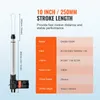 A linear actuator with a specification table and dimensions. Podgląd zdjęcia produktu