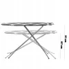 An ironing board shown in two positions, with dimensions indicated. Produktbild-Vorschau