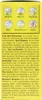 The image shows a yellow background with six circular images of plants and a block of text providing first aid instructions and special notes. Produktbild-Vorschau