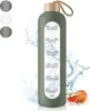 Trinkflasche Glas mit Zeitmarkierungen 1 Liter Produktbild-Vorschau 1