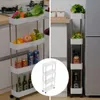 Rollregal 4 Ebenen Mit Haken – Schmale Küchen Und Bad Regal Produktbild-Vorschau 7