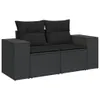 9-tlg. Garten-Sofagarnitur - mit Kissen Schwarz Poly Rattan Produktbild-Vorschau 3