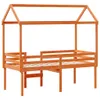 The Living Store Hochbett mit Dach Wachsbraun 90x200 cm Produktbild-Vorschau 9