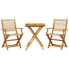 vidaXL 3-tlg. Bistro-Set Beige Polypropylen und Massivholz Produktbild-Vorschau 1
