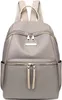 A gray backpack with beige accents is shown against a white background. Podgląd zdjęcia produktu