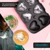 Arendo, silikonowa foremka do kostek lodu serce z pokrywką, Podgląd zdjęcia produktu 7