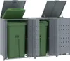 vidaXL Contenitore per rifiuti per 3 contenitori grigio Anteprima dell’immagine prodotto 2