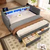 Flieks Canapé-lit Lit rembourré 90x190cm avec Led et Voir les images du produit 2