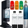A collection of Spinel Soda products including a soda maker, syrup bottles, reusable bottles, and a CO2 cylinder, arranged on a white background. Produktbild-Vorschau