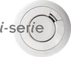 A white, circular smoke detector with the text "i-serie" overlaid on the left side. Produktbild-Vorschau