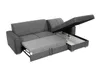 A gray sectional sofa with its bed and storage compartments open, displayed against a white background. Náhľad obrázku produktu