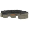 Design 12-tlg. Garten-Sofagarnitur mit Kissen Grau Poly Produktbild-Vorschau 2