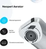 Close-up of a faucet aerator with marketing text and icons. Produktbild-Vorschau