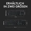 Two Logitech G413 SE keyboards are shown side-by-side with dimensions indicated. Produktbild-Vorschau