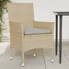vidaXL Gartenstühle mit Kissen 2 Stk. Beige Poly Rattan Produktbild-Vorschau 2