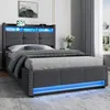 STILVORA Jugendbett 90x200 cm mit Bettkasten, Polsterbett Produktbild-Vorschau 2