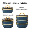 3-lagige Bento Lunchbox 2000ml – Auslaufsicher & Produktbild-Vorschau 3