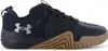 A side view of a black Under Armour sports shoe with a brown sole. Anteprima dell’immagine prodotto