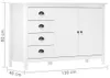 vidaXL Příborník Hill White 130x40x80 cm Borovicový masiv Náhled obrázku produktu 3