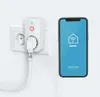 A smart plug is shown plugged into a wall socket, next to a smartphone displaying a smart home app. Náhľad obrázku produktu