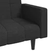 The Living Store Schlafsofa 2-Sitzer mit 2 Kissen Schwarz Produktbild-Vorschau 10