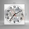 Wanduhr - Quadrat - Glasuhr - Tier Abstraktion - 40x40cm - Produktbild-Vorschau 3
