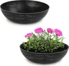 Runde bauchige 30 cm Pflanzschale für draussen, schwarz Produktbild-Vorschau 1