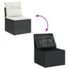 vidaXL 10-tlg. Garten-Sofagarnitur mit Kissen Schwarz Poly Produktbild-Vorschau 7