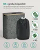 A recycling bin and a trash bag are shown next to a diagram illustrating the capacity of the bin with different types of bottles and cans. Produktbild-Vorschau