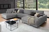 KAWOLA Sofa CARA Wohnlandschaft U-Form Cord grau Longchair Produktbild-Vorschau 2