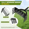 Rasenlüfter 2-in-1 manuell - Gartenkralle mit 24 Spikes für Produktbild-Vorschau 4