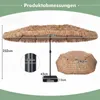 COSTWAY Dubbele parasol met standaard, 450x260 cm, Productafbeelding-voorbeeld 3