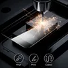 A close-up shot of a piece of tempered glass being tested with sparks flying from a drill bit, with icons representing keys, pens, and cables at the bottom. Anteprima dell’immagine prodotto
