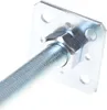 Close-up of a metal post support with a threaded rod and a square base plate with holes. Produktbild-Vorschau