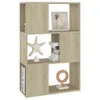 A product shot of a wooden bookshelf with decorative items on display. Podgląd zdjęcia produktu
