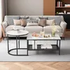 ProximaX Couchtisch Set 2-teilig – Rechteckiger & runder Produktbild-Vorschau 1