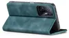 A teal flip case for a smartphone is shown from a side angle, propped open. Produktbild-Vorschau