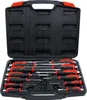 A set of screwdrivers in a black and red case, displayed against a white background. Produktbild-Vorschau