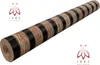 A roll of wallpaper with a striped pattern of wood grain and black bands, presented on a white background. Anteprima dell’immagine prodotto
