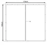 A diagram showing the dimensions of a transparent PVC weather protection wall. Produktbild-Vorschau