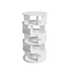 A white, rotating bookshelf with five circular shelves, presented against a white background. Podgląd zdjęcia produktu