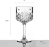 A clear, professional studio shot of a crystal cocktail glass with dimensions indicated. Náhled obrázku produktu
