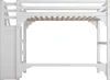 140x200cm Hochbett Weiß mit Stufentreppe, Kleiderschrank & Produktbild-Vorschau 17