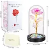 Rose im Glas mit Lichter Blume im Glaskuppel Künstliche Produktbild-Vorschau 5
