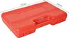 A red plastic case with dimensions indicated by text overlays. Náhľad obrázku produktu