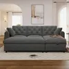 Modernes Samtsofa mit Stauraum, flexibler Chaise longue Produktbild-Vorschau 4