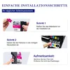 Instructions for installing printer ink cartridges. Produktbild-Vorschau