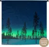 MuchoWow® Wandteppich Wandbehang Nordlicht - Schnee - Bäume Produktbild-Vorschau 1