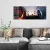 DEQORI Glasbild Echtglas 125x50 cm 'Rennen im Neonlicht' Produktbild-Vorschau 3